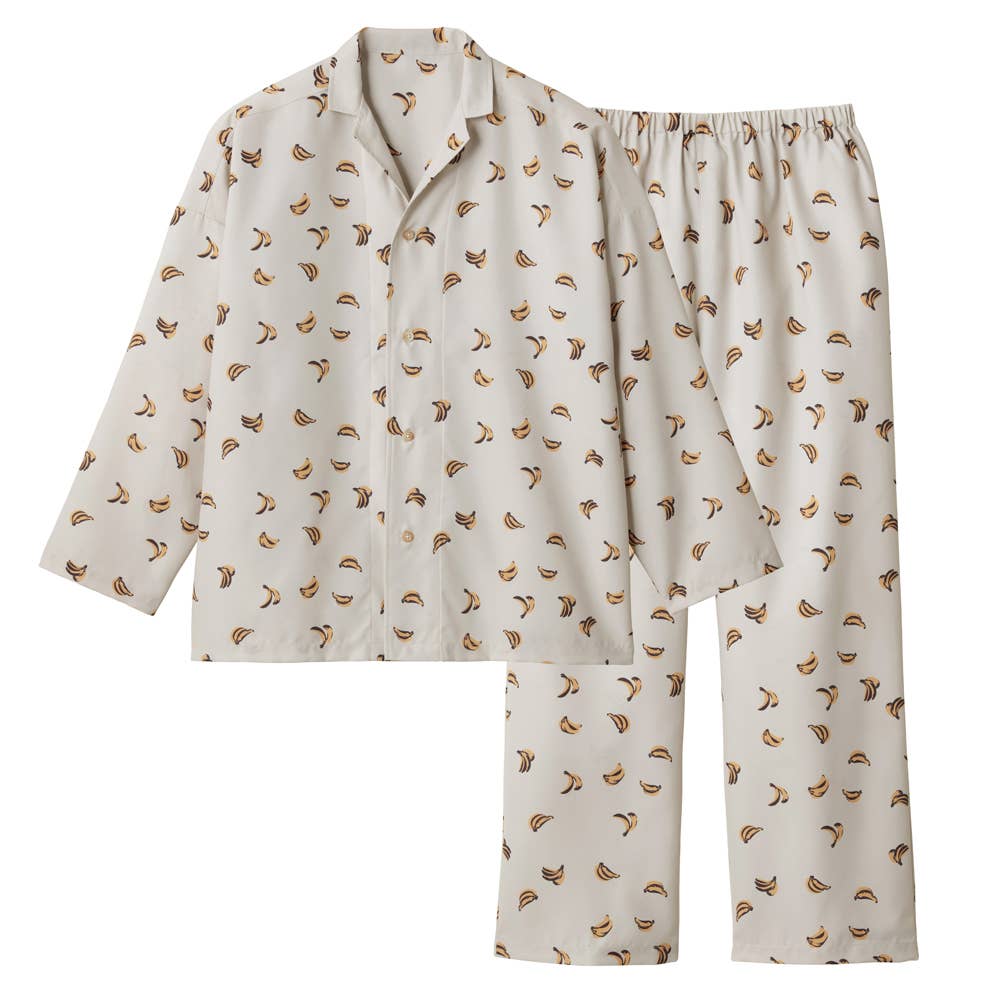 ブロード パジャマ  長袖長パンツ【SALE】 BJ4134 アイボリー