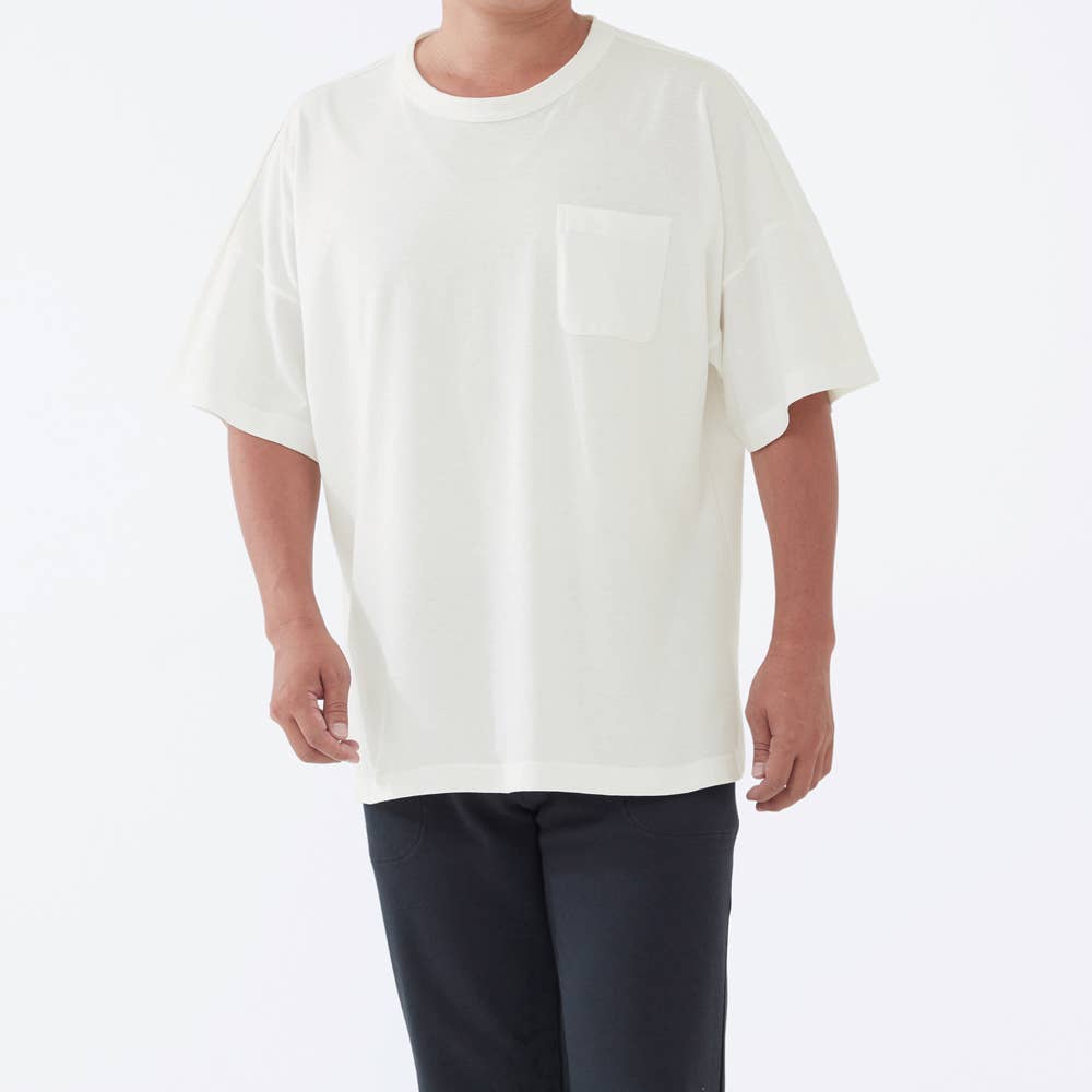 【寝るＴ】ドロップショルダータイプ　単品 半袖 KV1002 ホワイト