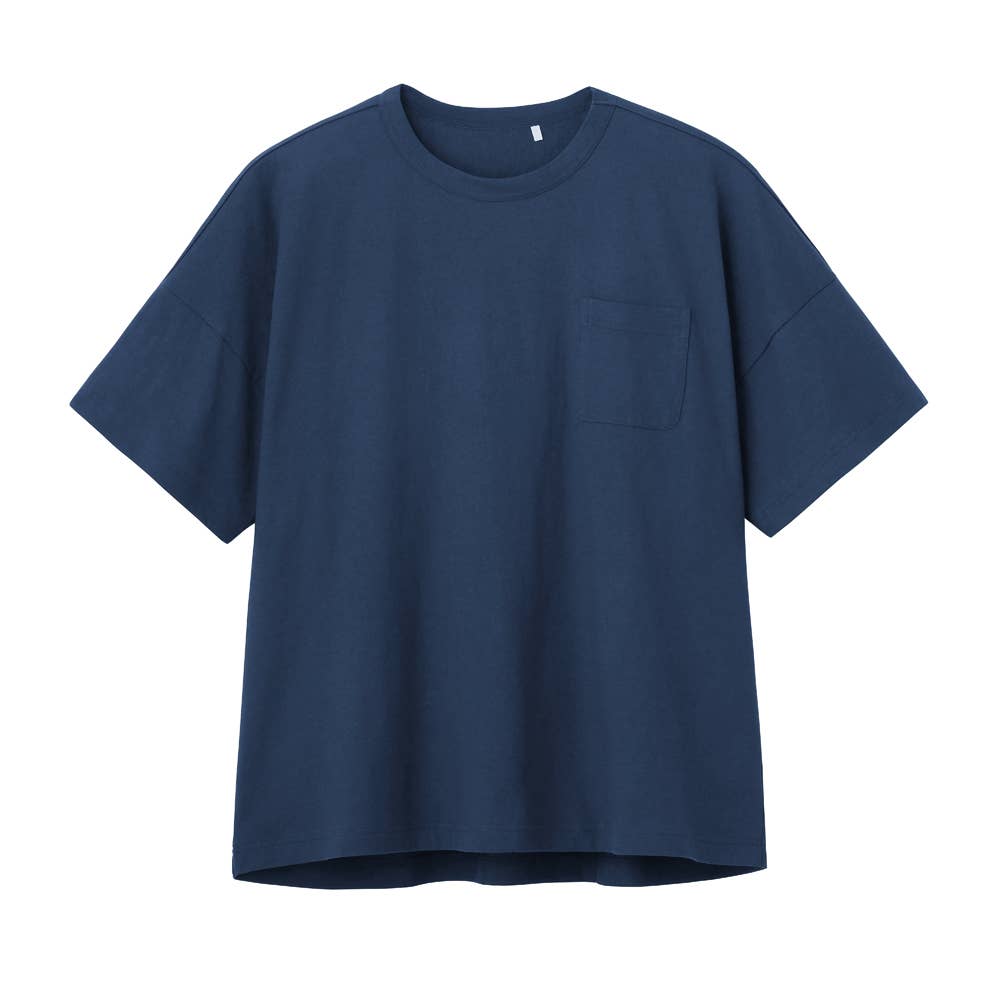 【寝るＴ】ドロップショルダータイプ　単品 半袖 KV1002 ネービーブルー