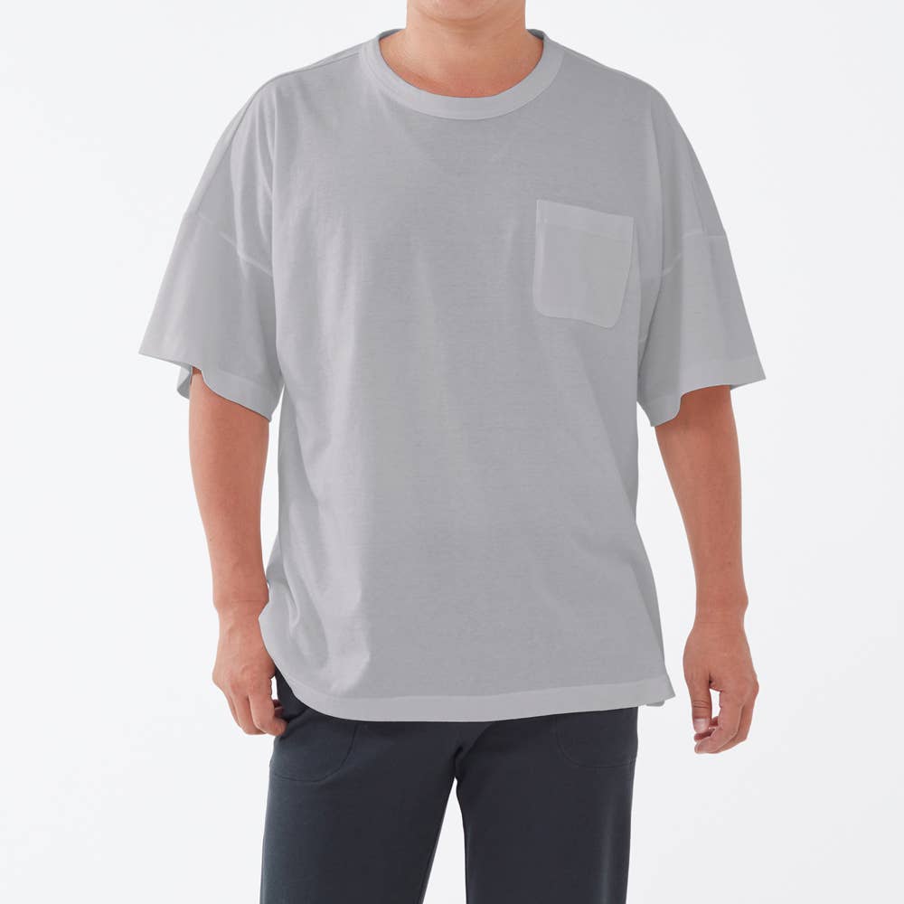【寝るＴ】ドロップショルダータイプ　単品 半袖 KV1002 ライトグレー