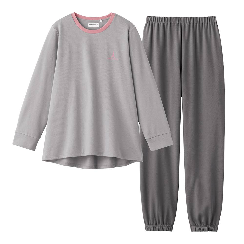 【綿混・裏起毛】長袖長パンツ ルームウェア MF6055 グレー