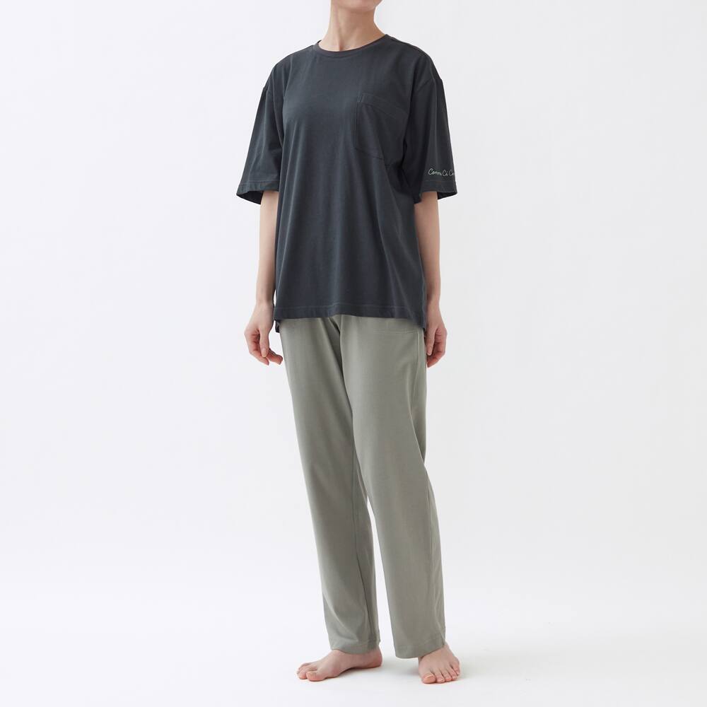 綿混 】 ルームウェア 5分袖長パンツ【SALE】 MF7203 :レディース パジャマ・部屋着・ルームアイテム