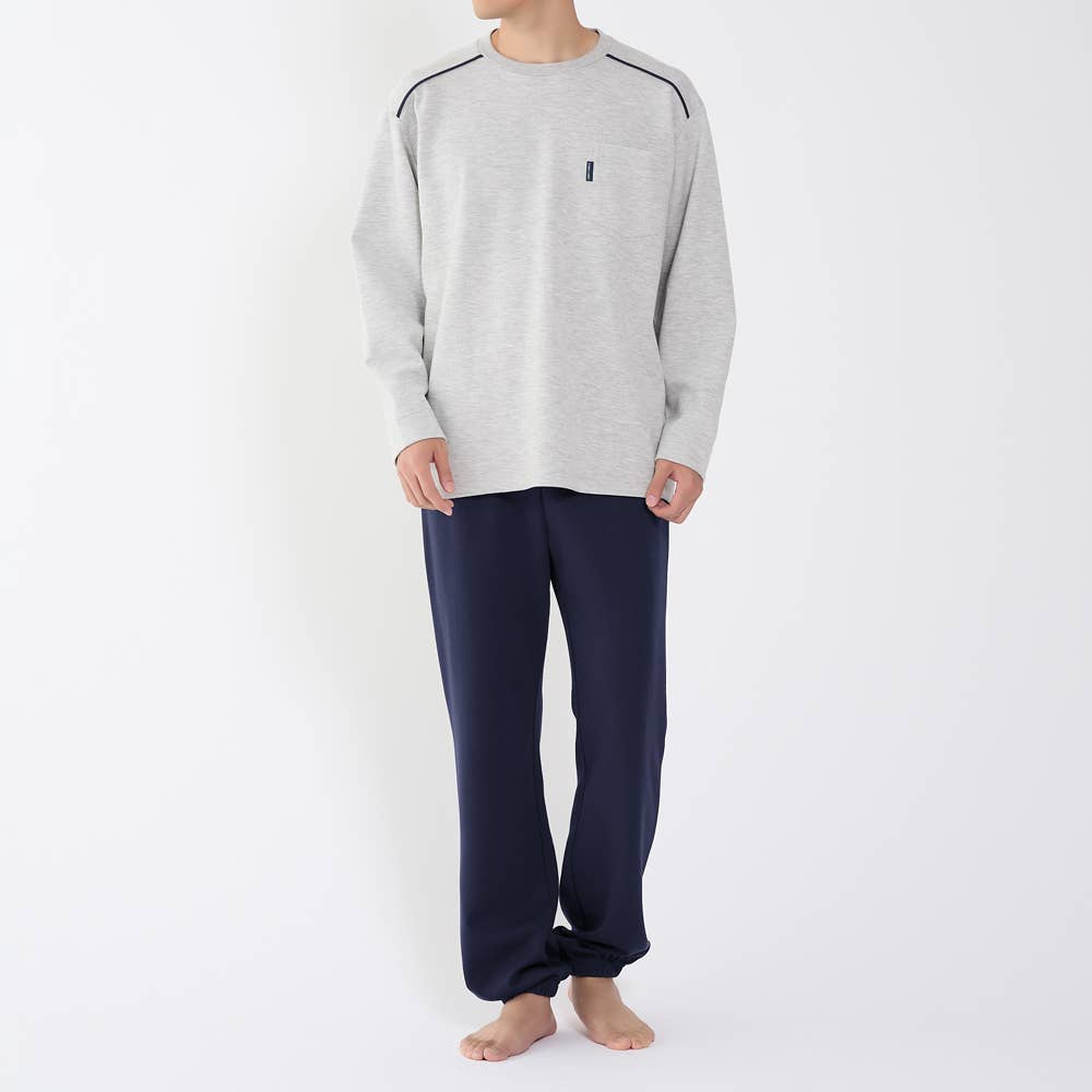 【綿混】ダンボールニット 長袖長パンツ ルームウェア MH6525 グレー