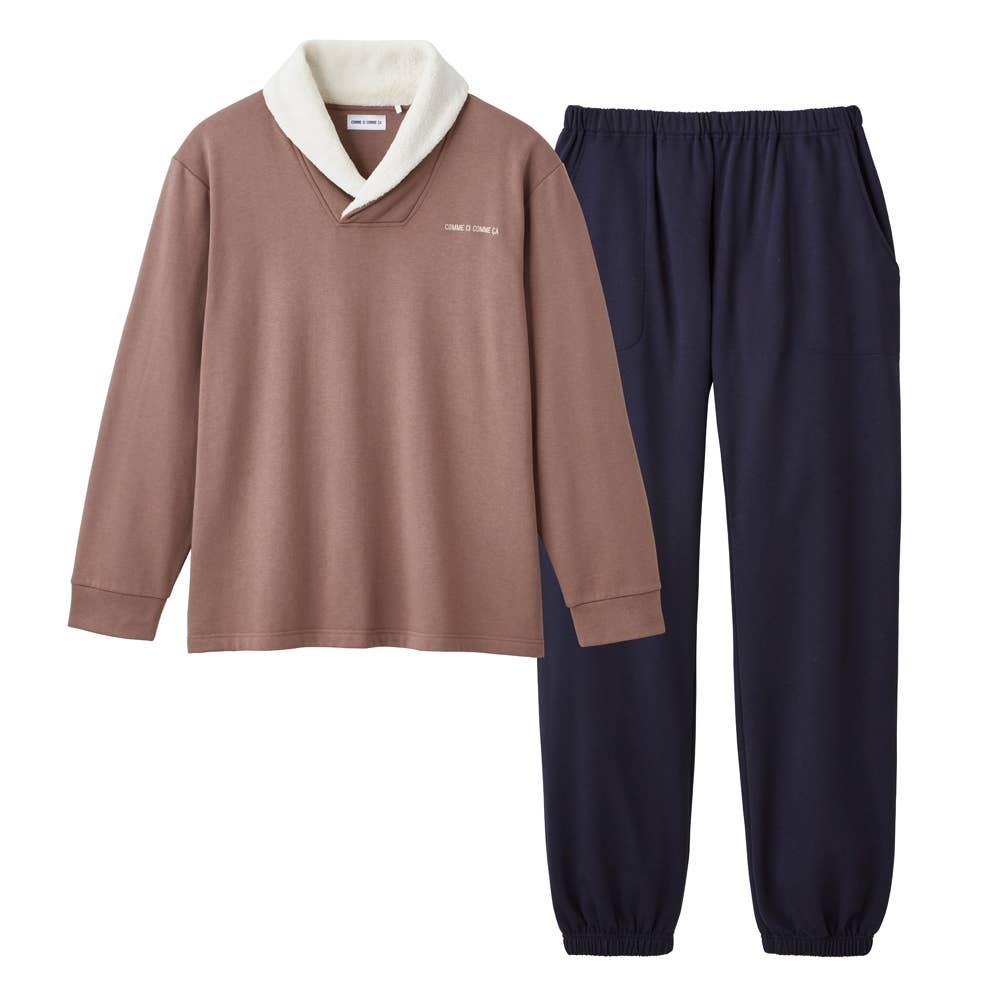 綿混 裏毛起毛 ルームウェア 長袖長パンツ MH6553 トープ