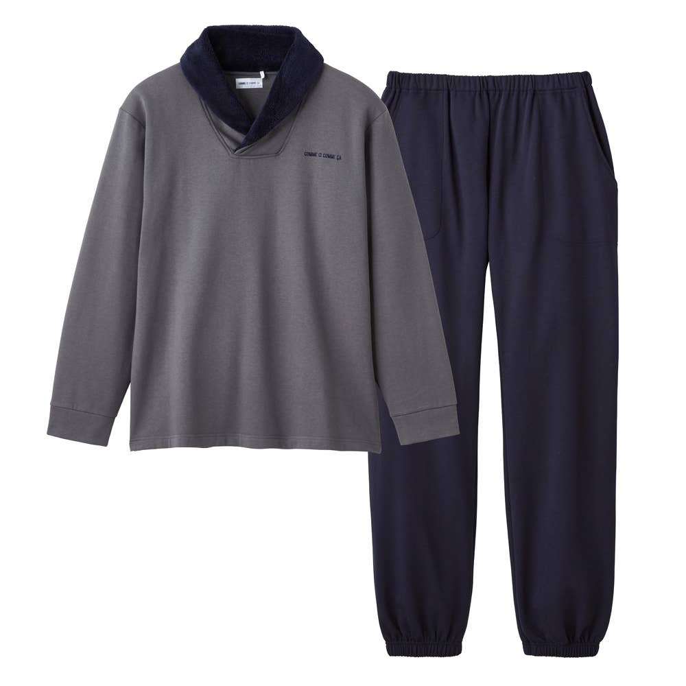 綿混 裏毛起毛 ルームウェア 長袖長パンツ MH6553 チャコールグレー