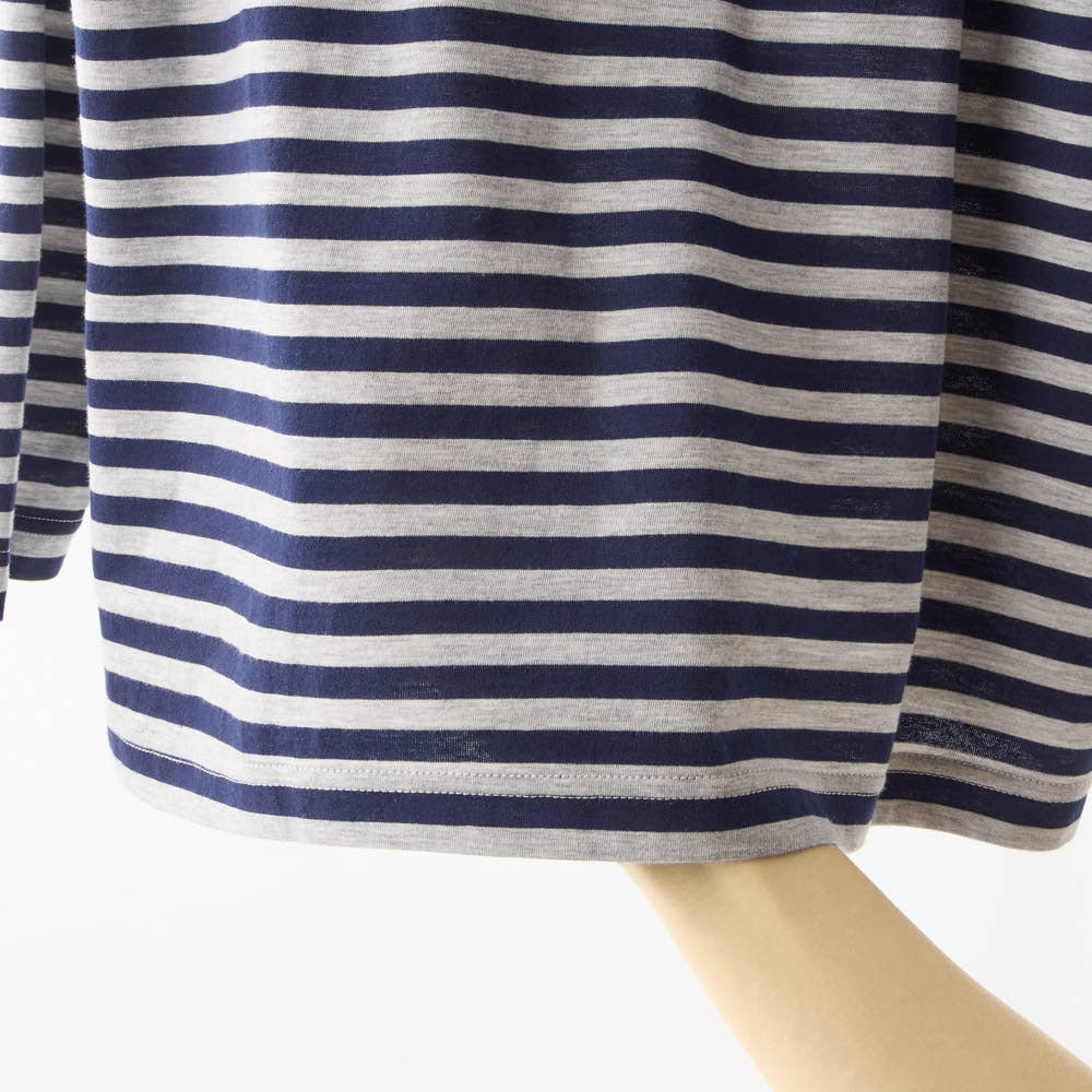 【綿混・天竺】ボーダー柄 長袖 長パンツ ルームウェア 上下セット MH8716 E2