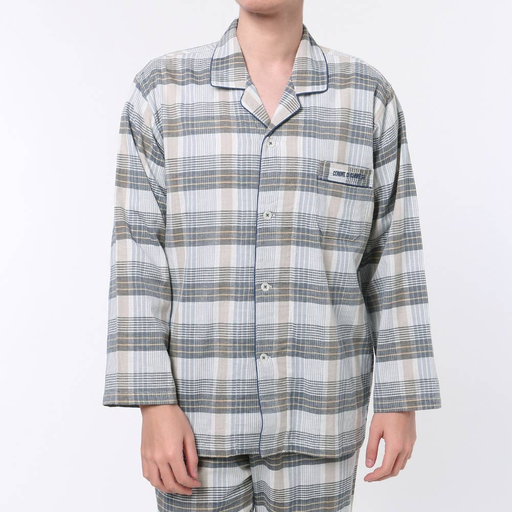 パジャマ 長袖長パンツ メンズ Sale M ブルー メンズ