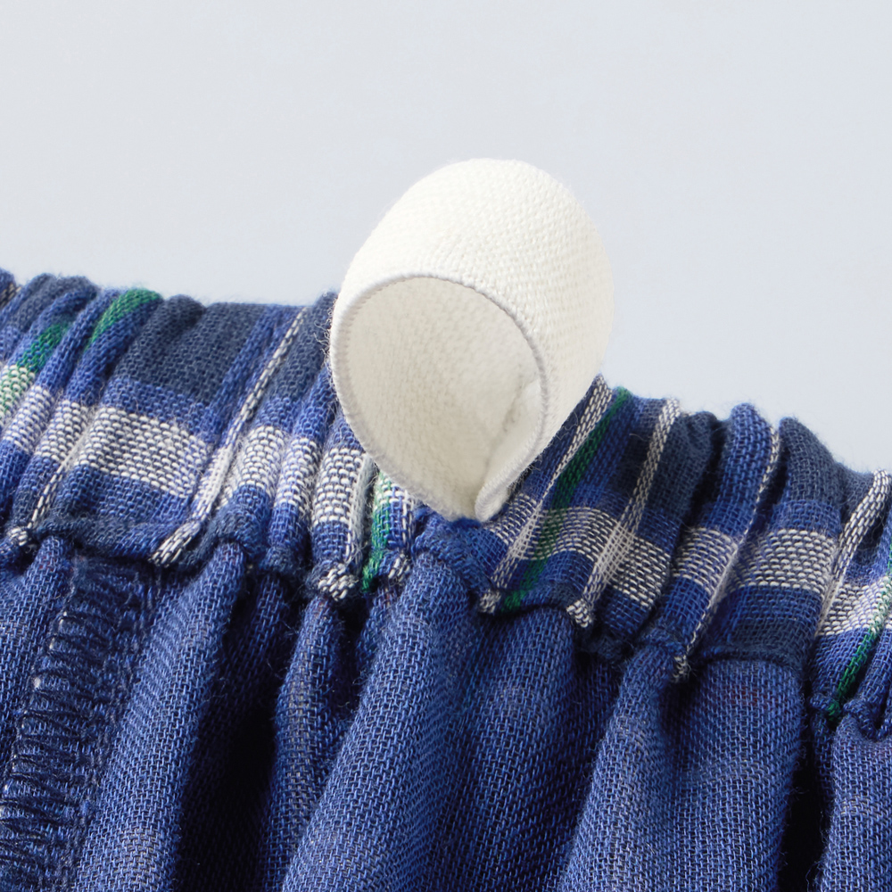 【綿100・ダブルガーゼ】 チェック柄 長袖 長パンツ パジャマ 上下セット MJ8796 E1