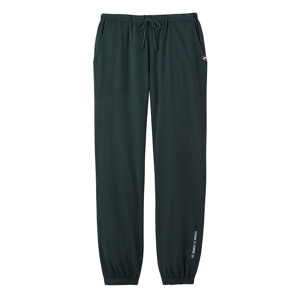 綿混 裏毛起毛 ルームパンツ 長パンツ MW6543 ダークグリーン