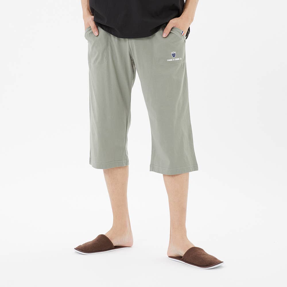 【 綿混 天竺 】 ルームパンツ 単品 7分丈パンツ MW7613 モスグリーン