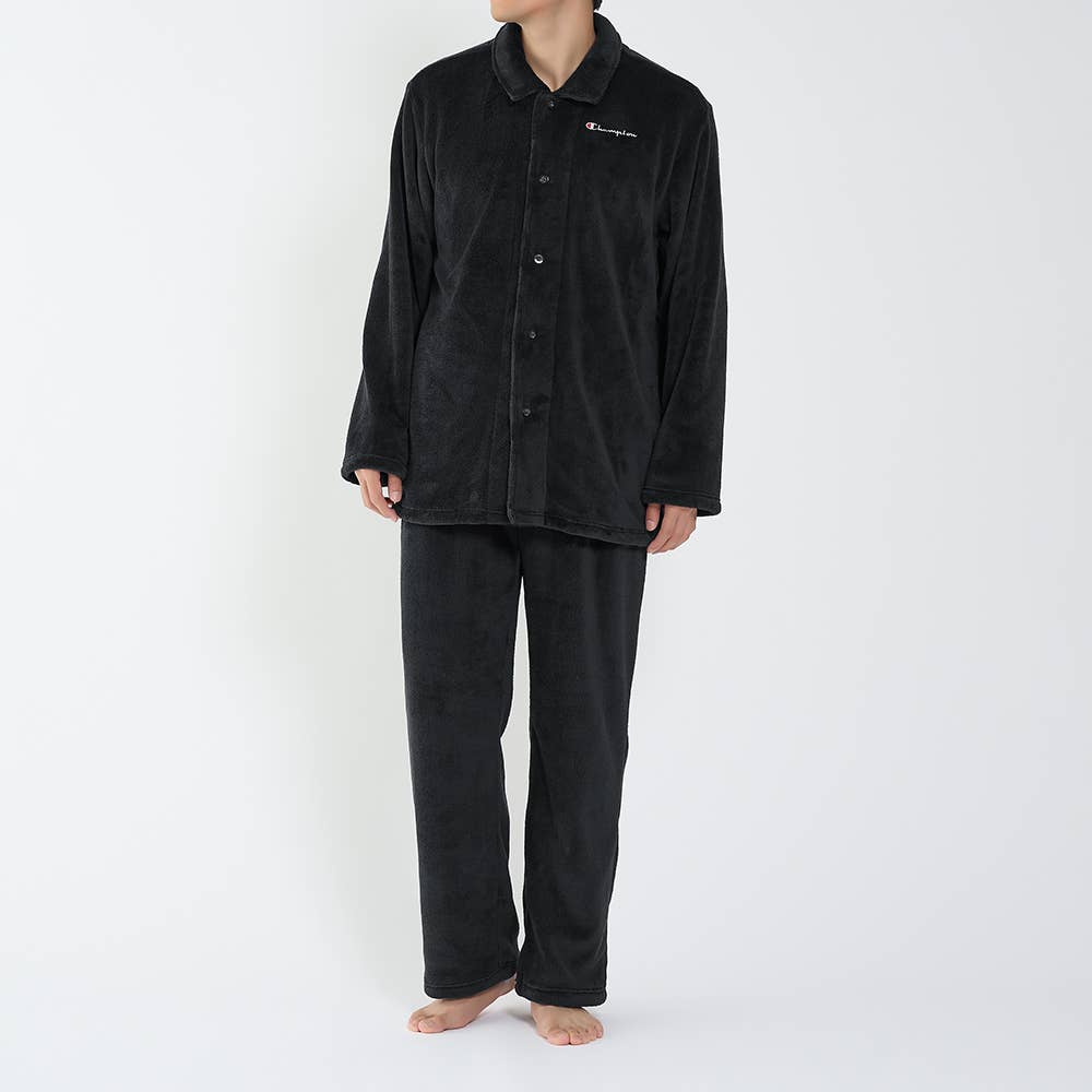 【ボア】長袖長パンツ ロゴルームウェア OJ8725 ブラック