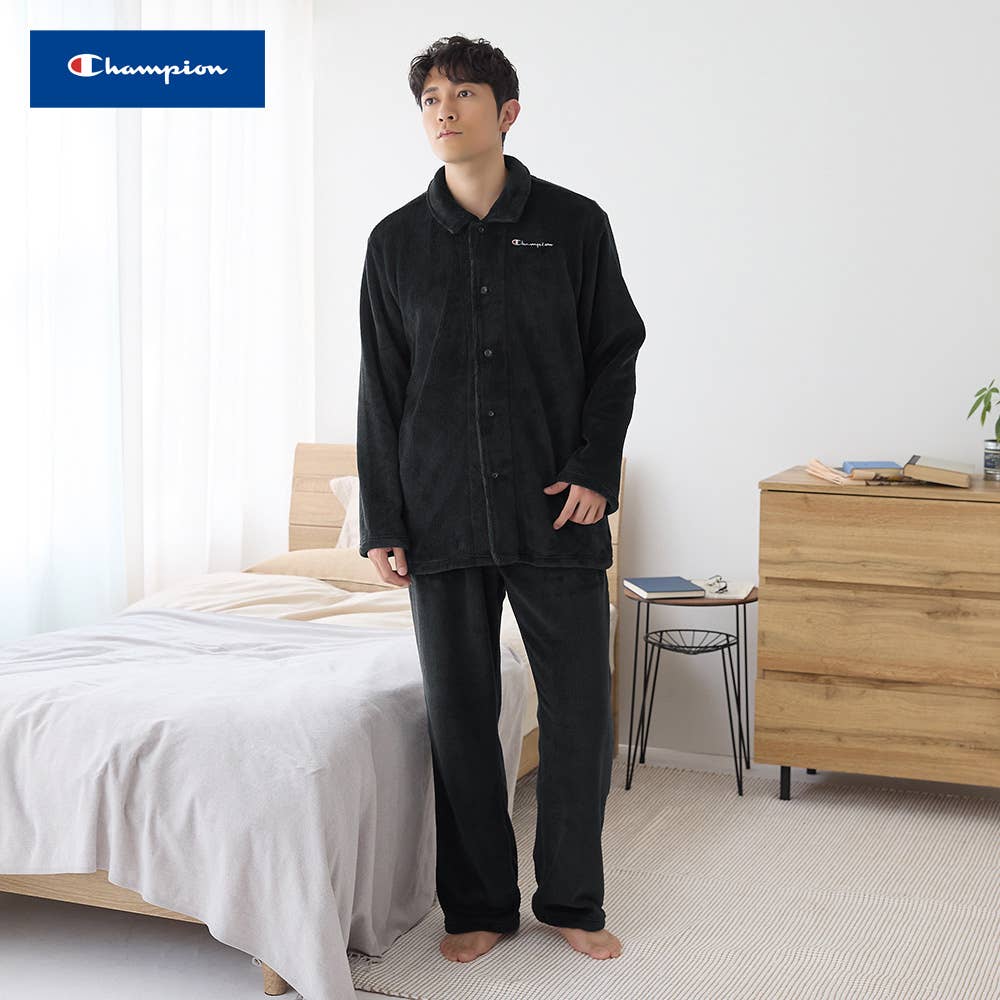 【ボア】長袖長パンツ ロゴルームウェア