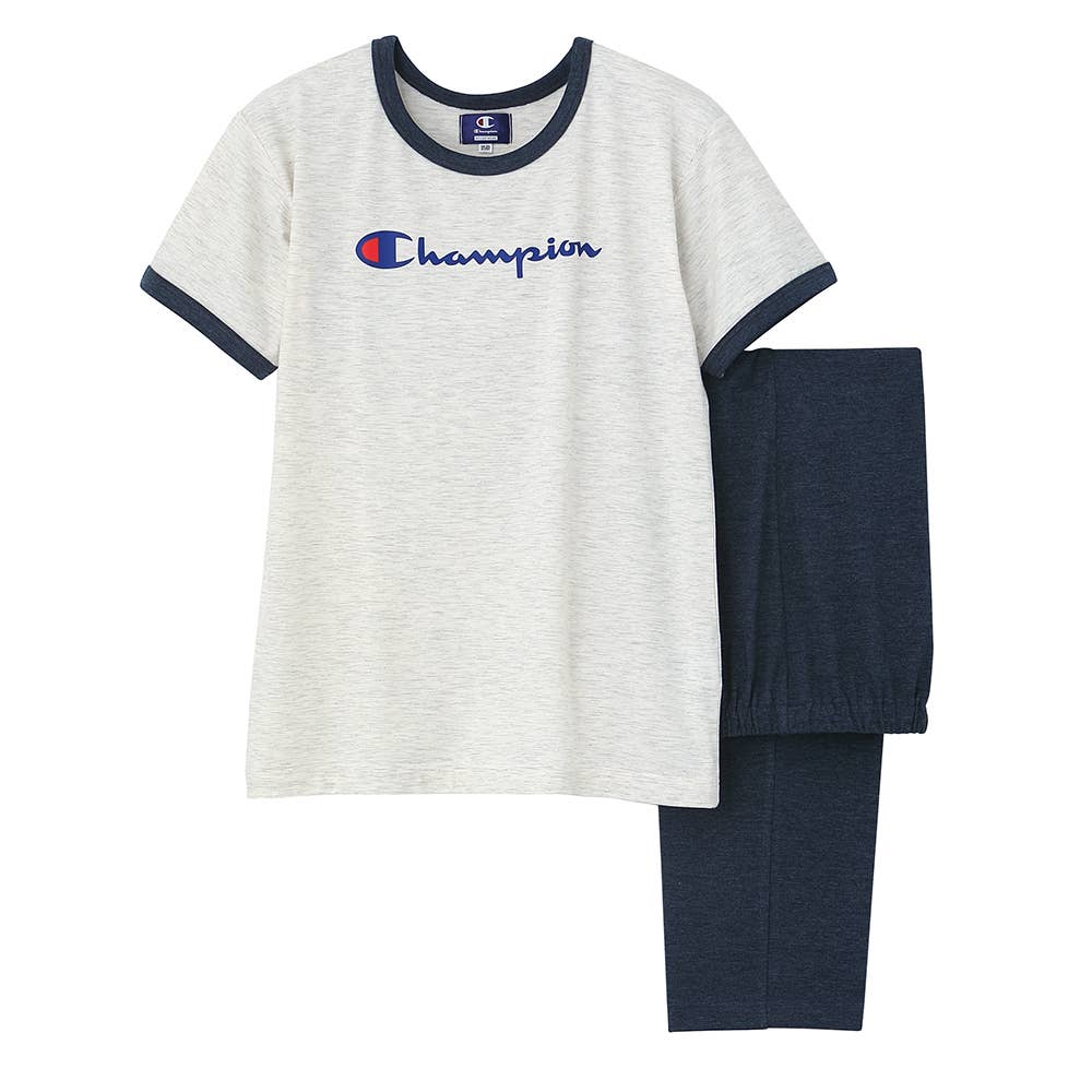 【混棉平針織】 KIDS居家服短袖長褲 【SALE】 OK5003象牙色