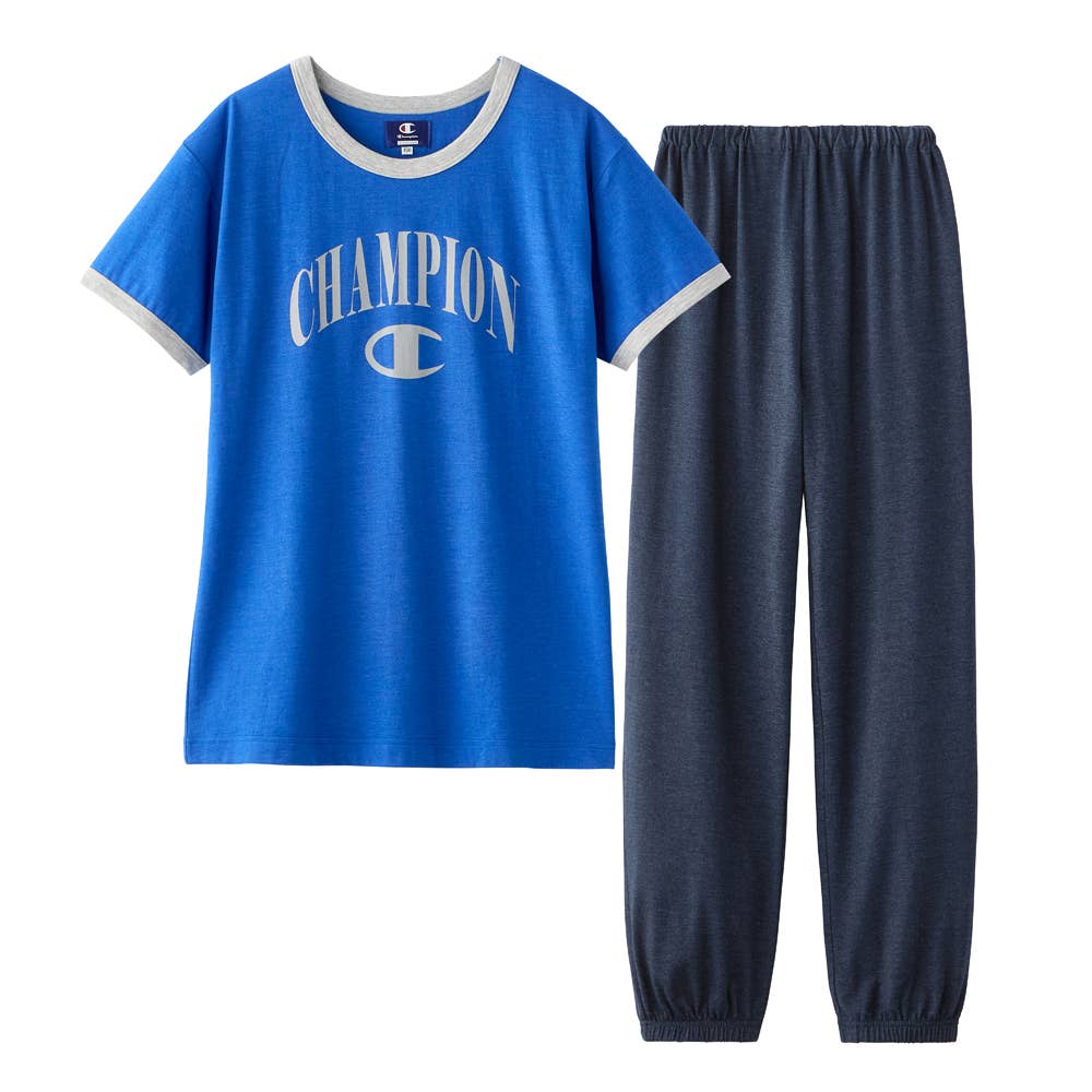 綿混 天竺 ルームウェア 半袖長パンツ OK5005 ロイヤルブルー