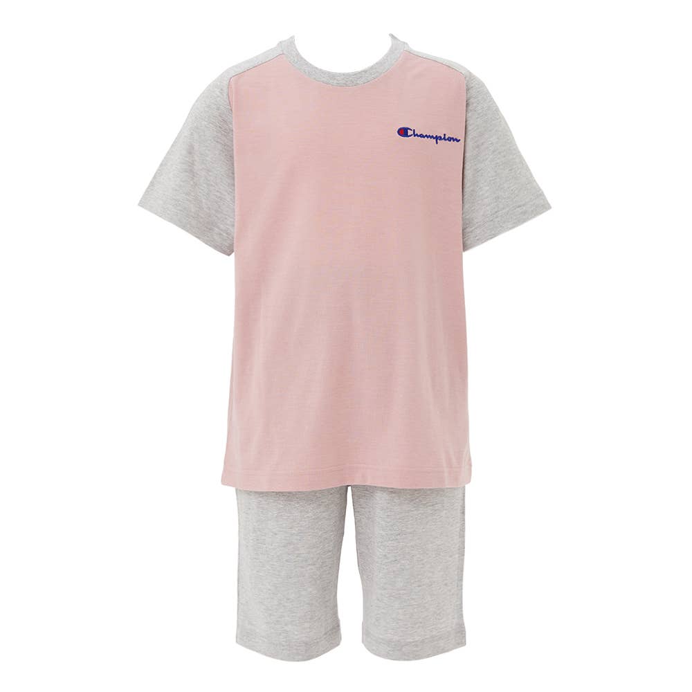 【 綿混 天竺 】 KIDS ルームウェア 半袖半パンツ【SALE】 OK5013 ピンク