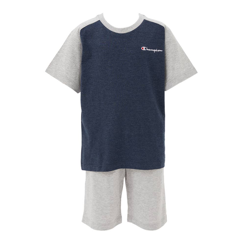 【 綿混 天竺 】 KIDS ルームウェア 半袖半パンツ【SALE】 OK5013 ネービーブルー