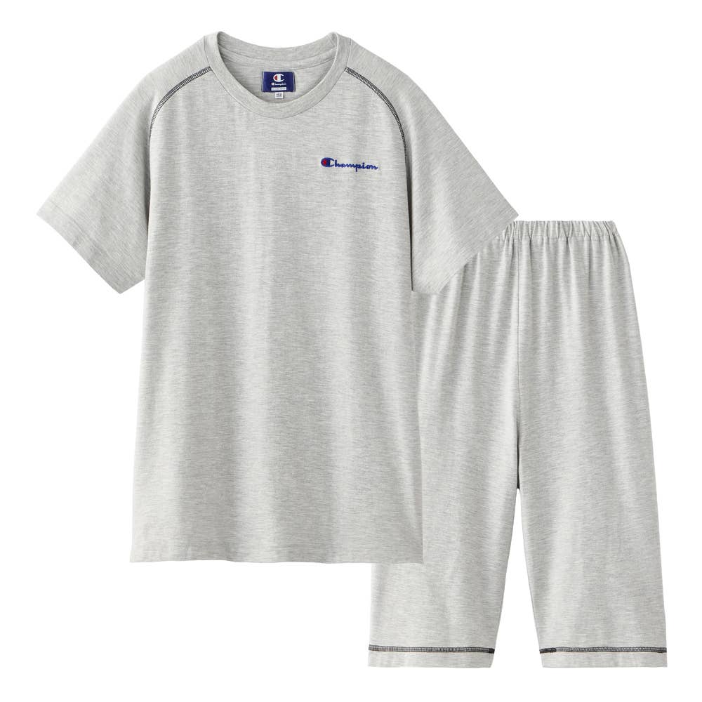 【Champion・綿混】子供 ルームウェア 半袖半パンツ OK5016 グレー
