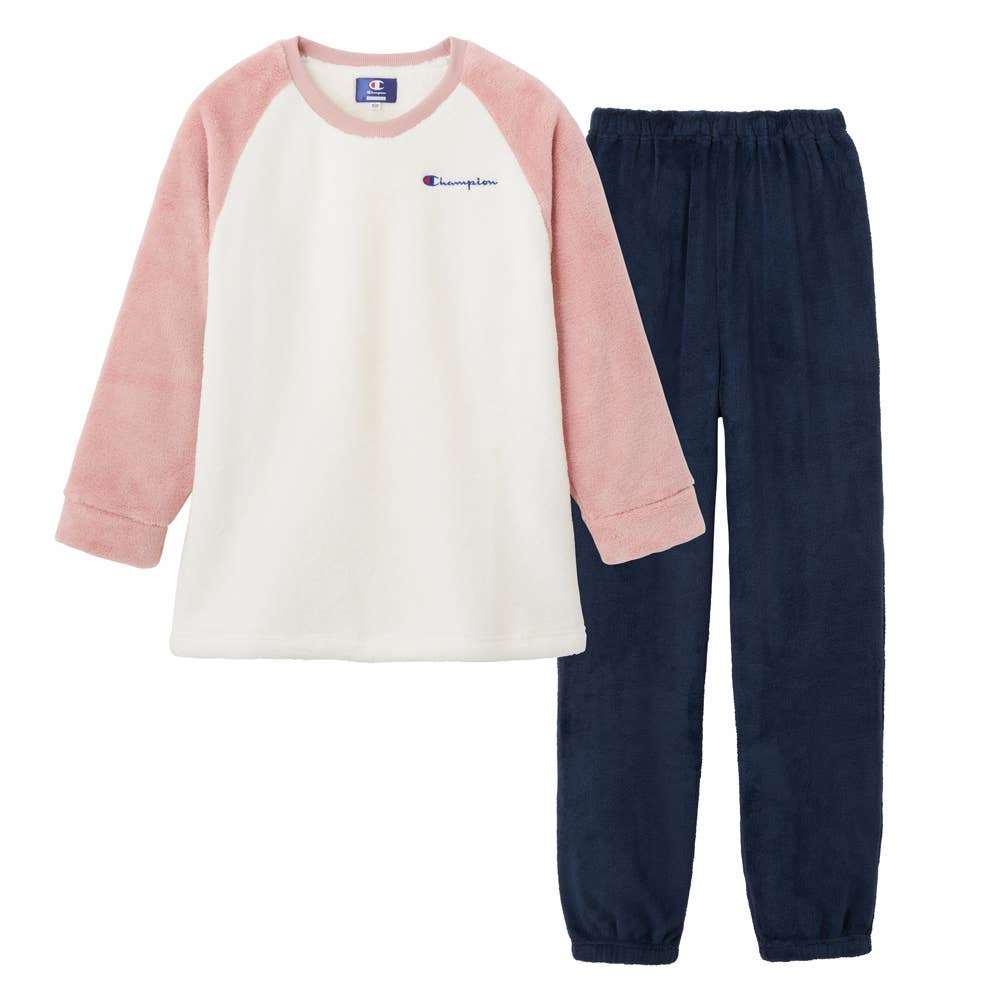 ボア ルームウェア 長袖長パンツ 子供用 OK8013 アイボリー