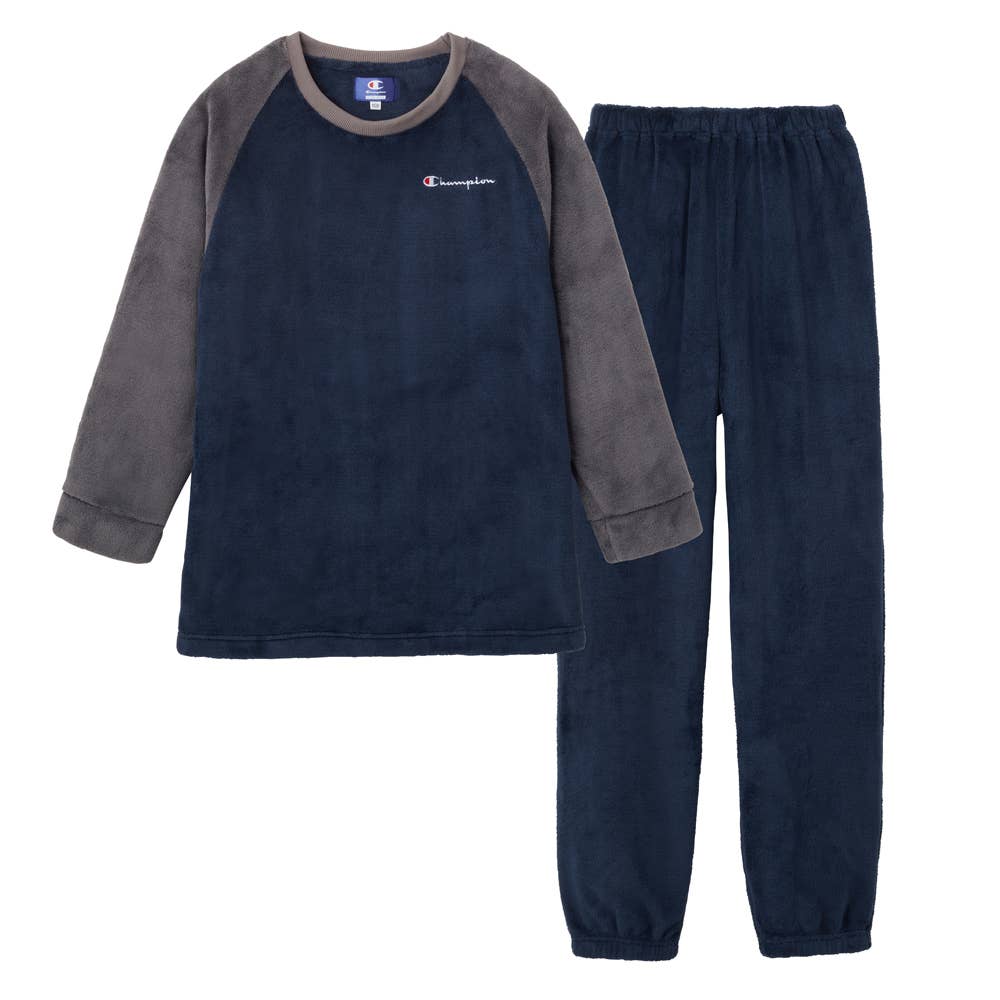 ボア ルームウェア 長袖長パンツ 子供用 OK8013 ネービーブルー