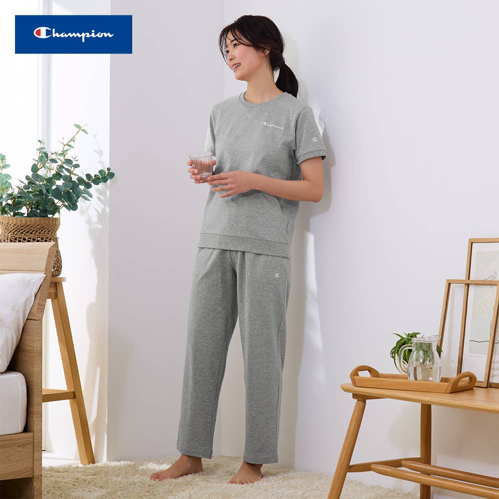【Champion・綿100%】ルームウェア 半袖長パンツ