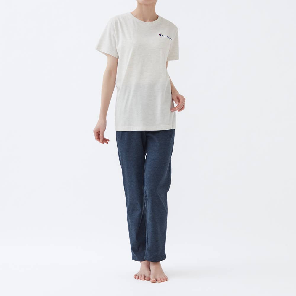 【 綿混 天竺 】 ルームウェア 半袖長パンツ【SALE】 OL3253 アイボリー