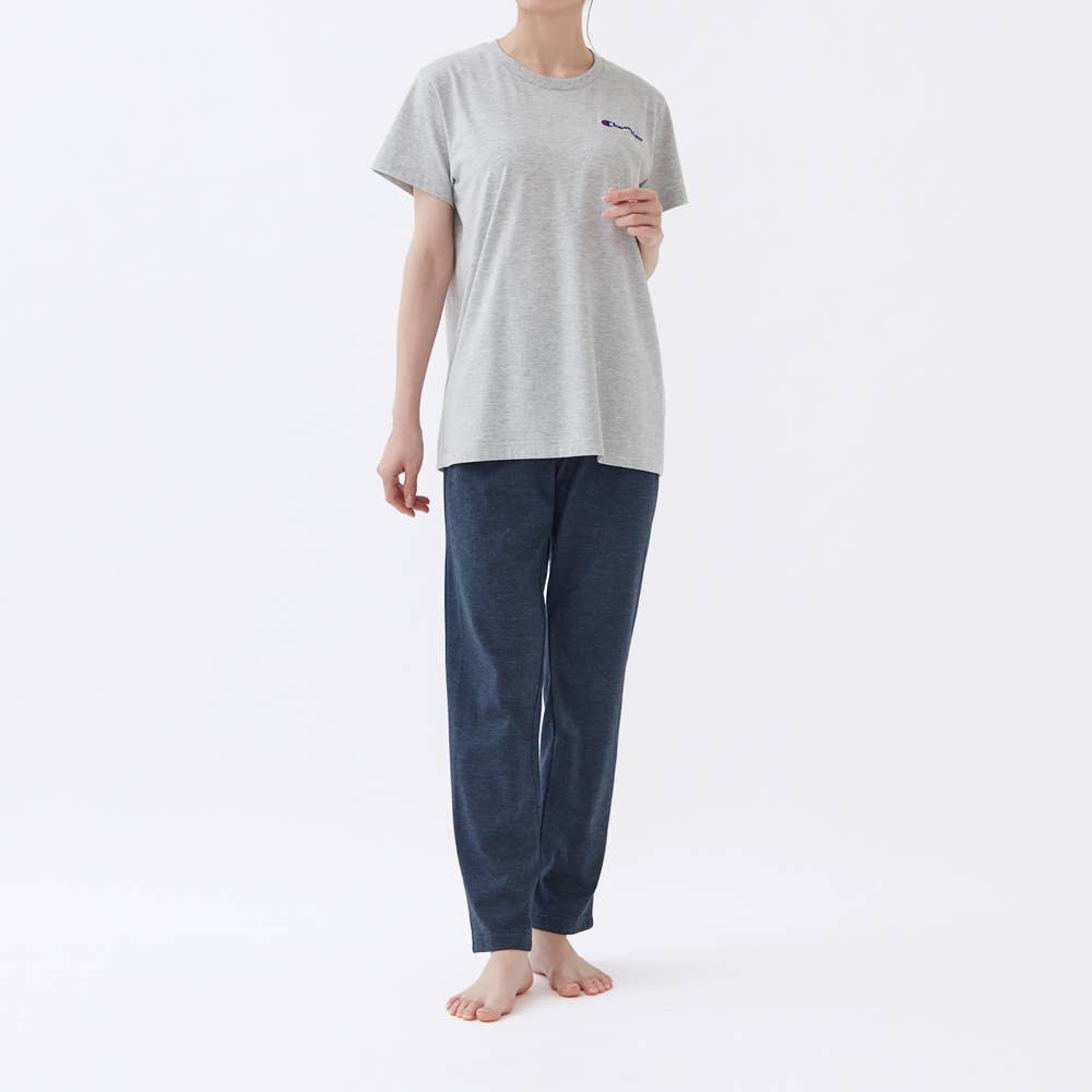 【 綿混 天竺 】 ルームウェア 半袖長パンツ【SALE】 OL3253 グレー