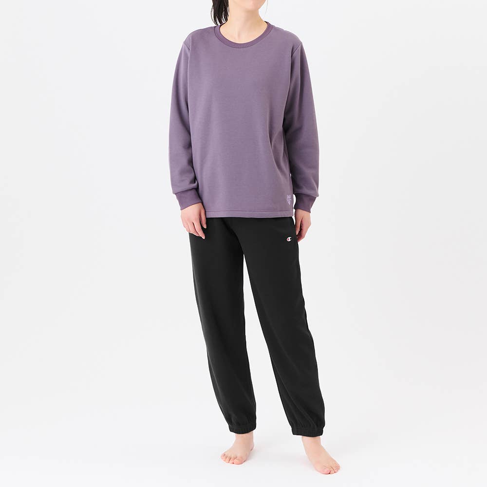 【裏ボア】長袖長パンツ ハートロゴルームウェア OL8825 パープル