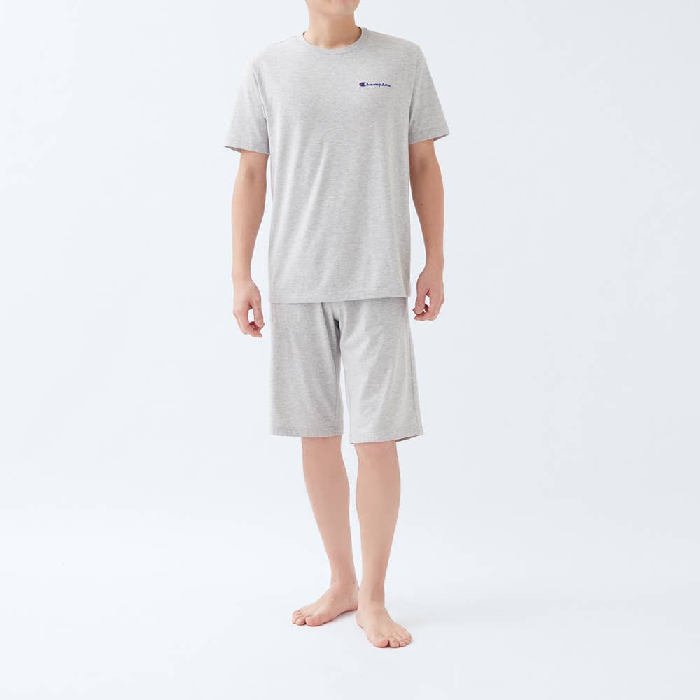 【 綿混 天竺 】 ルームウェア 半袖半パンツ OM3093 グレー