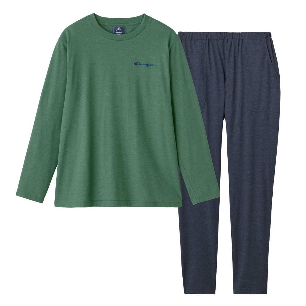 【混棉平針織】 家居服長袖長褲OM4053綠色