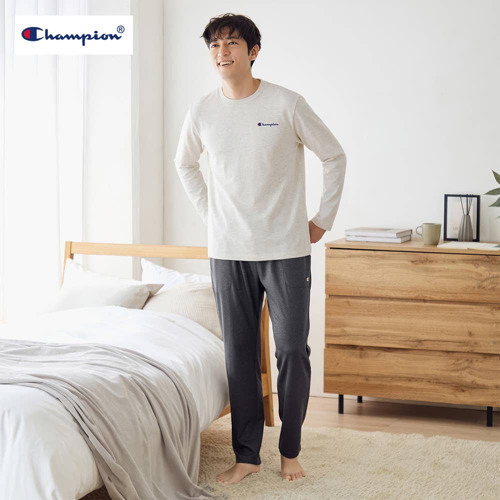 【綿混ダンボールニット】 長袖長パンツ ルームウェア