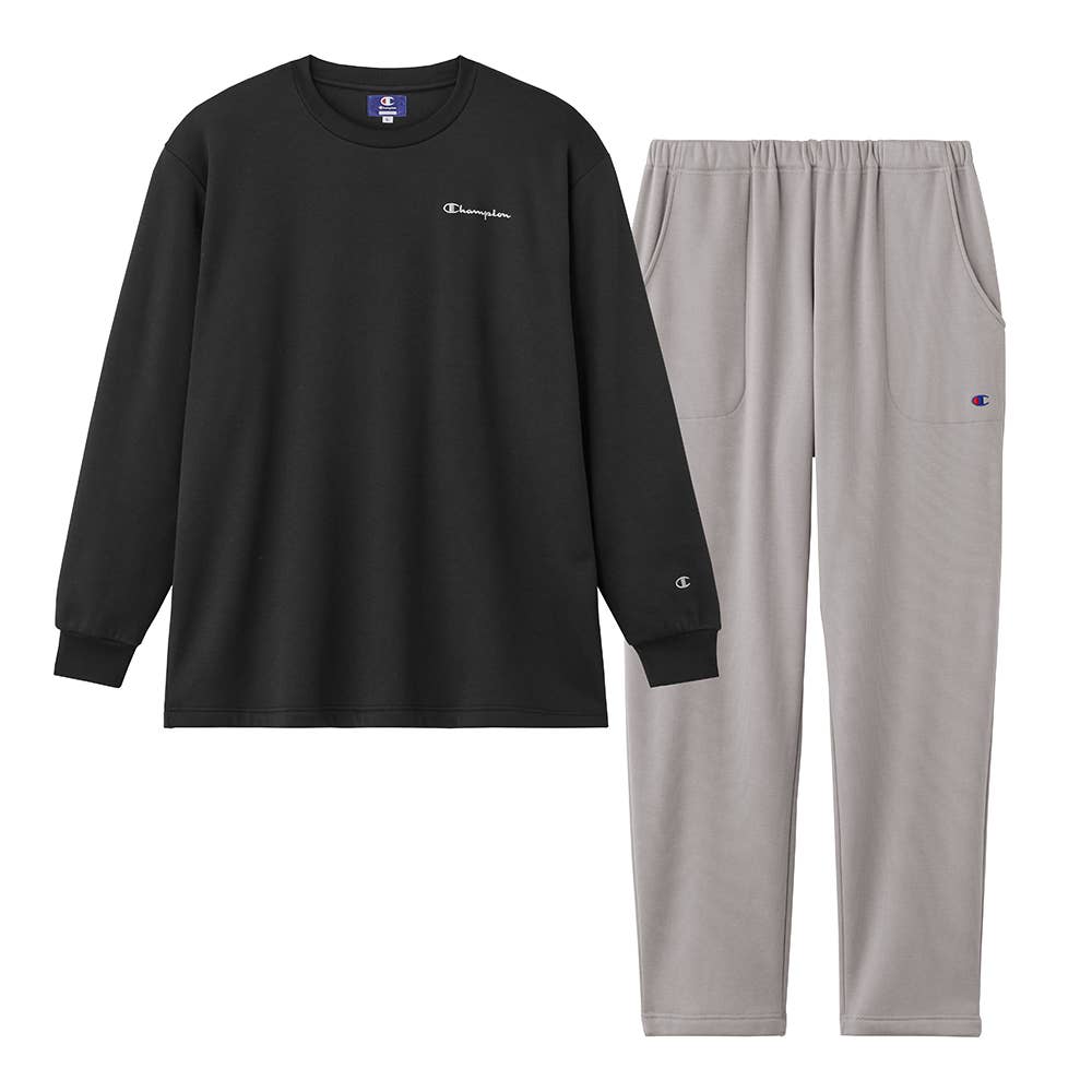 【裏ボア】長袖長パンツ ルームウェア OM8555 ブラック