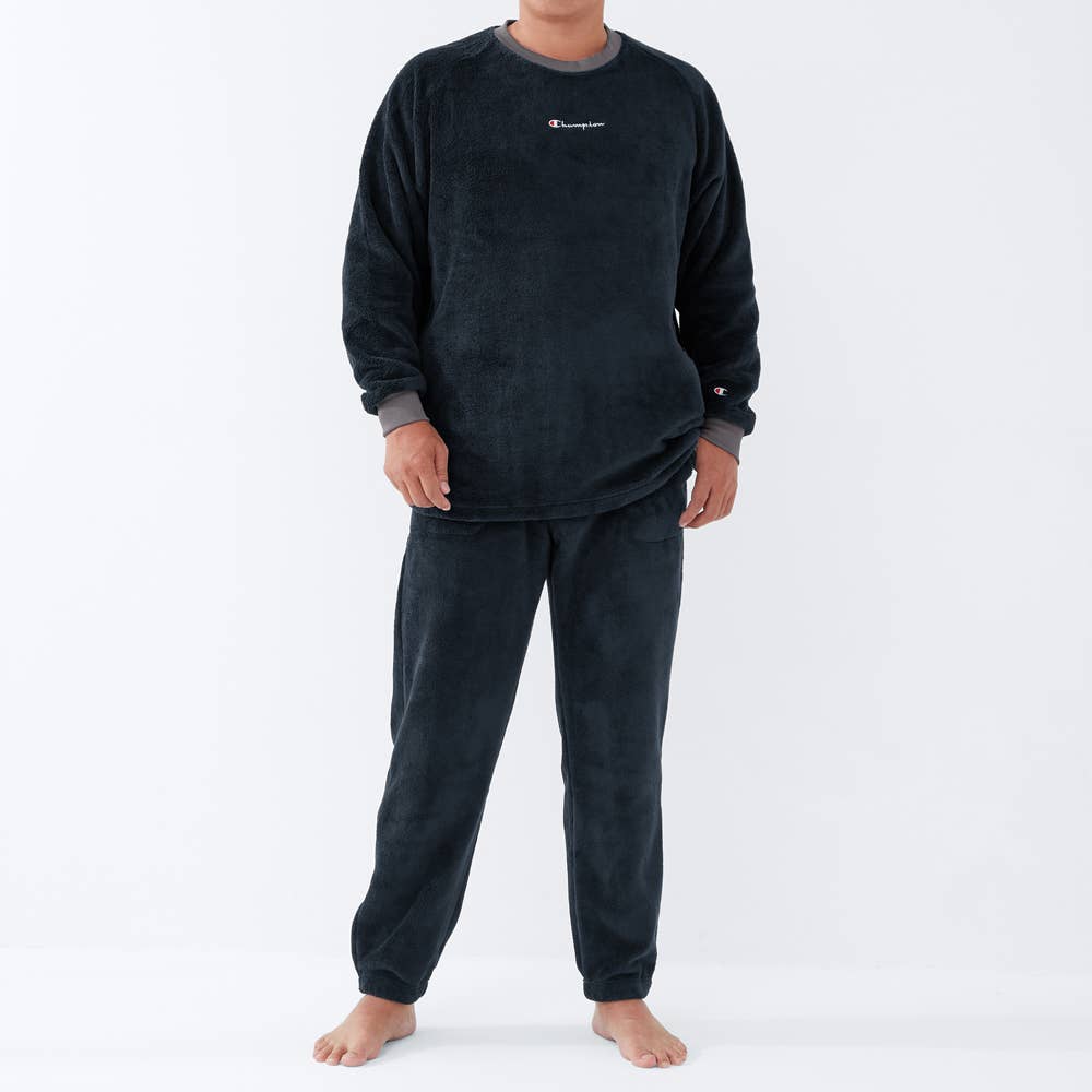 ボアルームウェア 長袖長パンツ OM8562 ブラック