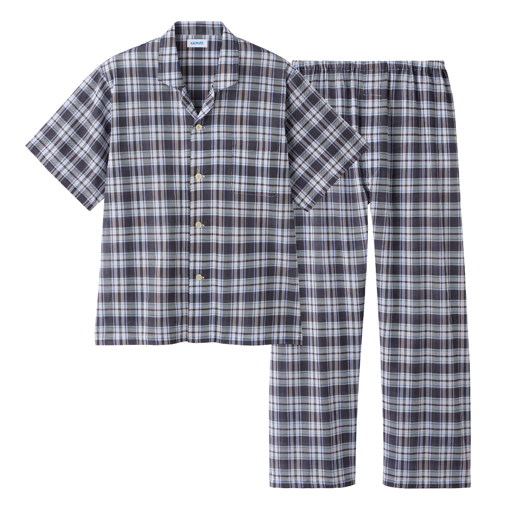 綿100％ パジャマ 半袖長パンツ SF1025 グレー