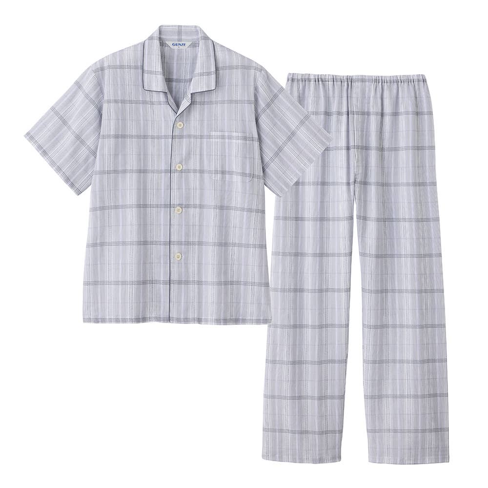 今だけ！夏SALE価格】クレープパジャマ前開き