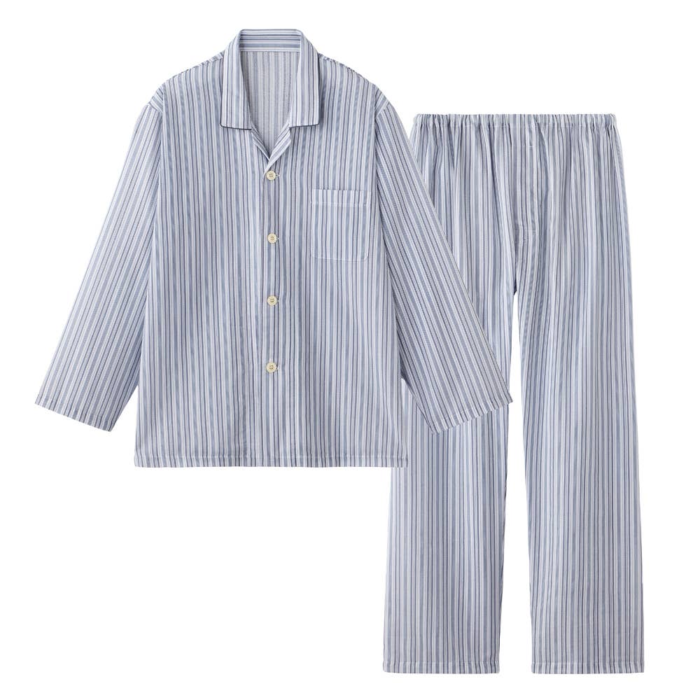 背中に ドライメッシュ素材 パジャマ 長袖長パンツ SF2006 グレー