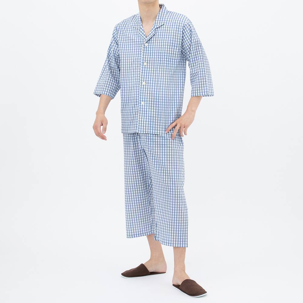 パジャマ 8分袖8分丈パンツ（メンズ）【SALE】 SF2122 :メンズ パジャマ ・ルームウェア
