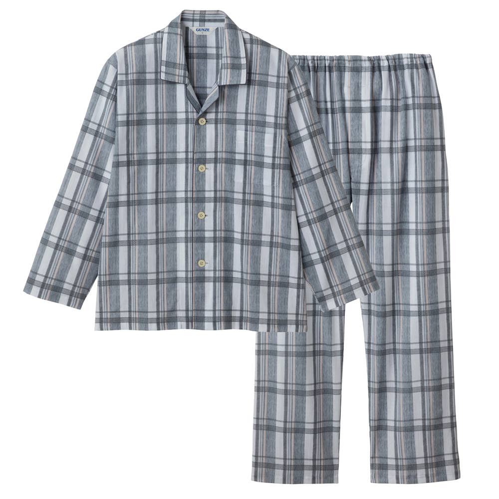 綿100％ クレープ パジャマ 長袖長パンツ SF2164 グレー