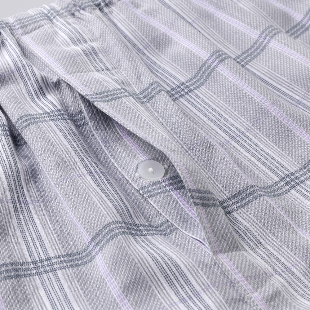 【高島ちぢみ・涼感】 綿100% クレープ 長袖長パンツ パジャマ【送料無料】 SF2226 E2