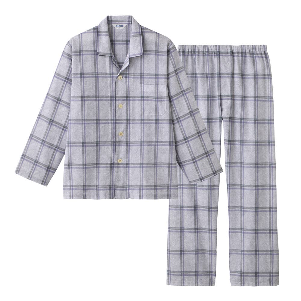 綿100％ 布帛 パジャマ 長袖長パンツ SF2353 グレー