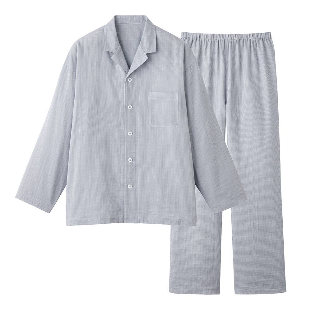 【アセドロン】 改質レーヨン パジャマ 長袖長パンツ【送料無料】 SF2375 グレー