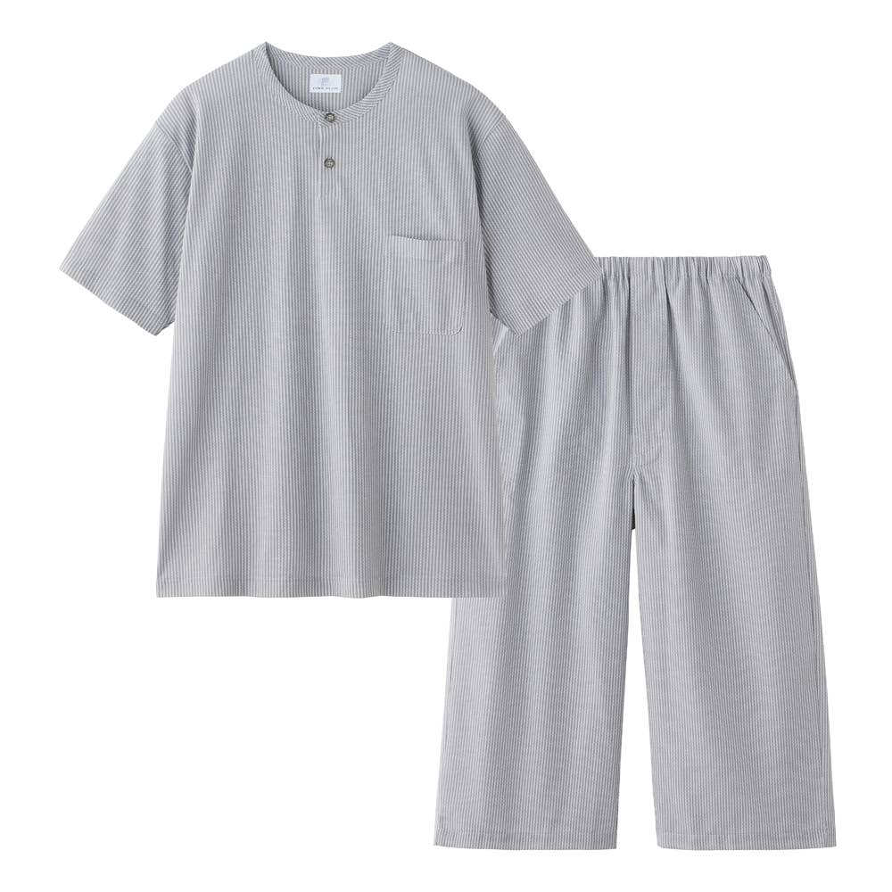 綿混 ルームウェア 半袖７分丈パンツ SG1006 グレー