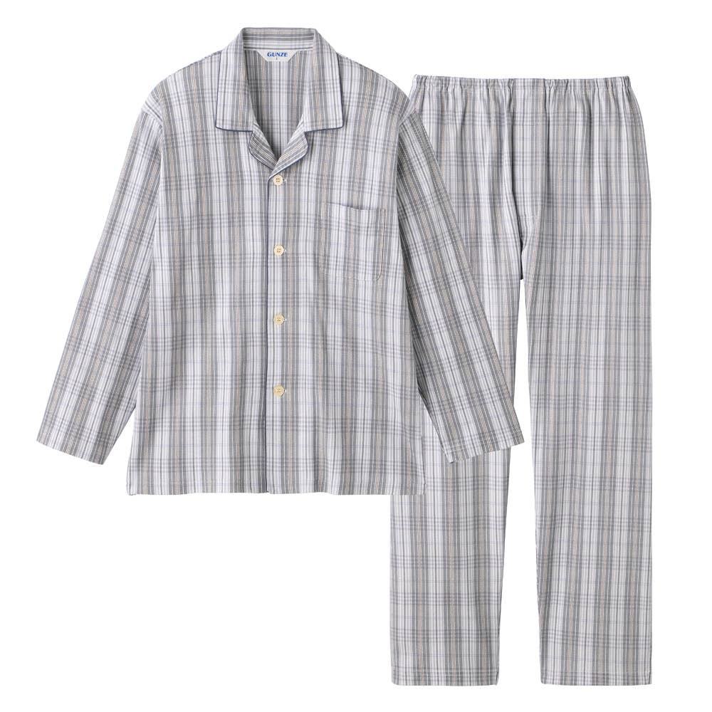 綿100% スムース パジャマ 長袖長パンツ【SALE】 SG2095 グレー