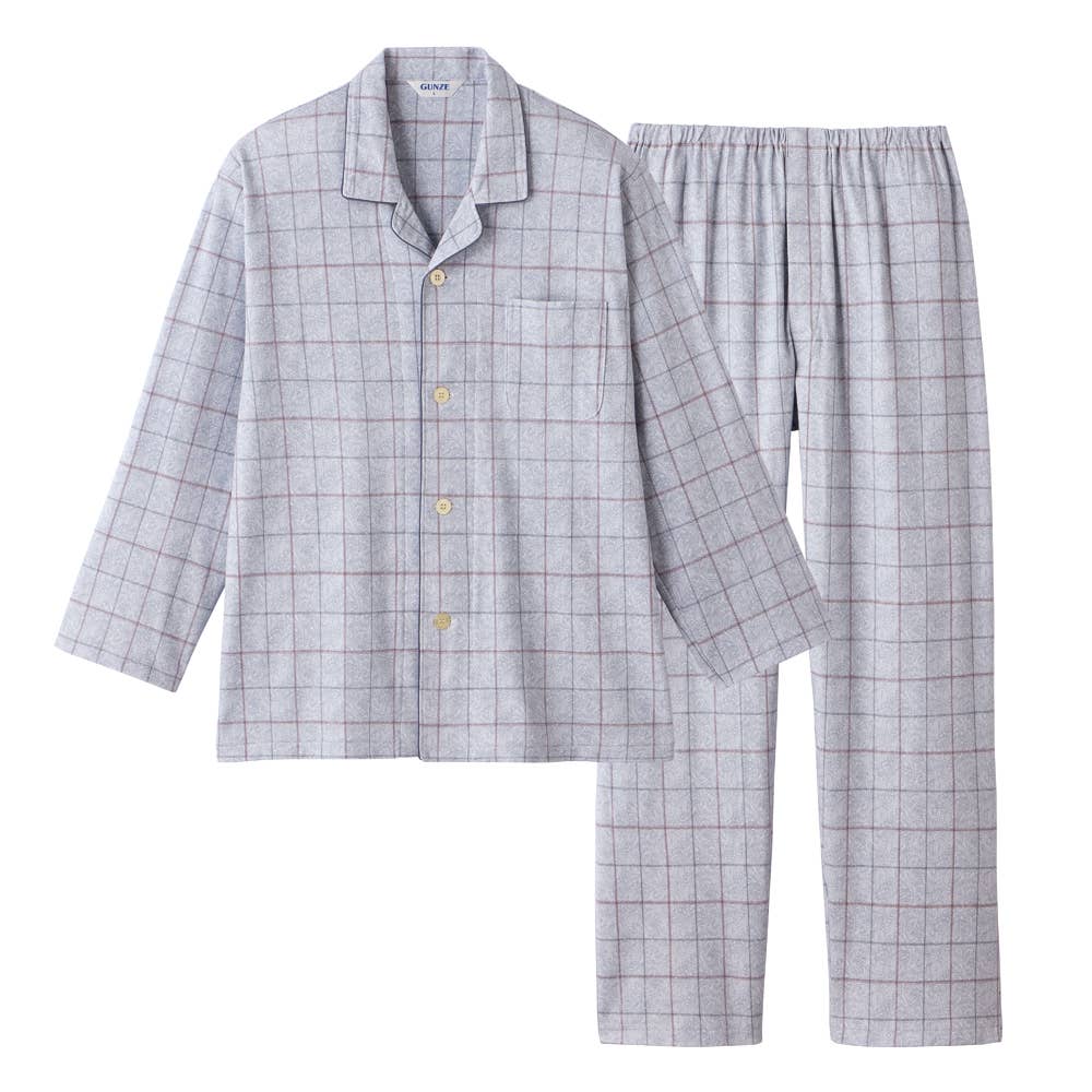 綿100％ スムース パジャマ 長袖長パンツ【送料無料】【SALE】