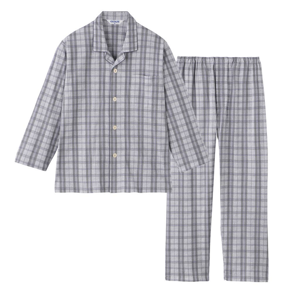 綿100% 天竺 パジャマ 長袖長パンツ【送料無料】【SALE】 SG2265 グレー