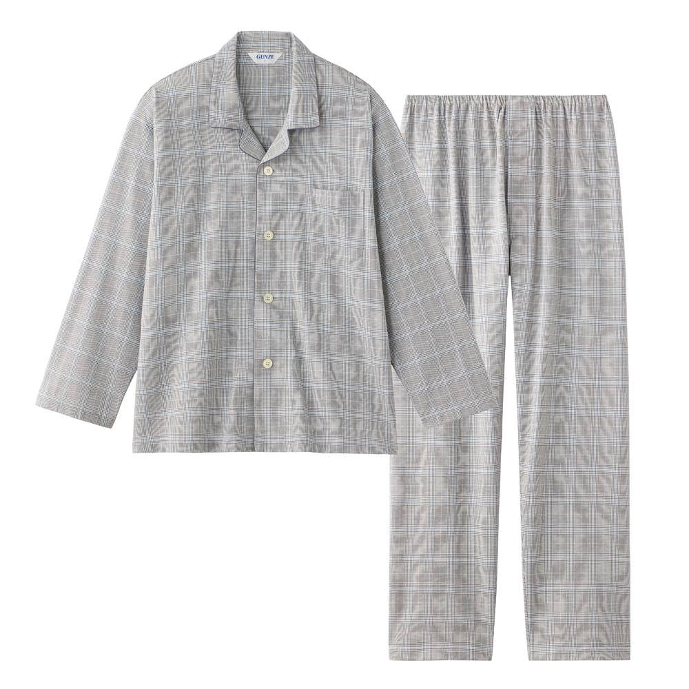 Dryer safe, 100% cotton, shrink-resistant jersey long-sleeve and long-pants pajamas, SG2296, gray