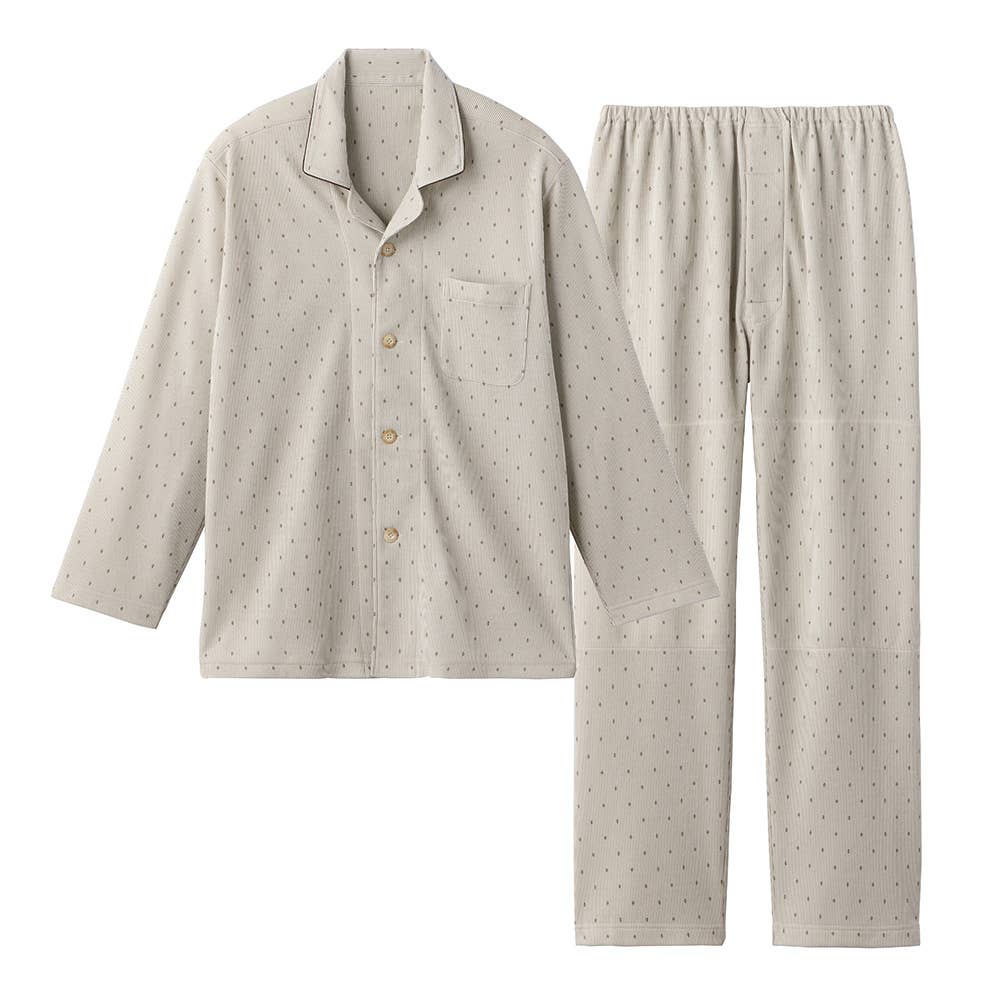 【WARM PLUS・肩もも保温】ダンボールニット 長袖長パンツ ルームウェア SG4025EC ブラウン