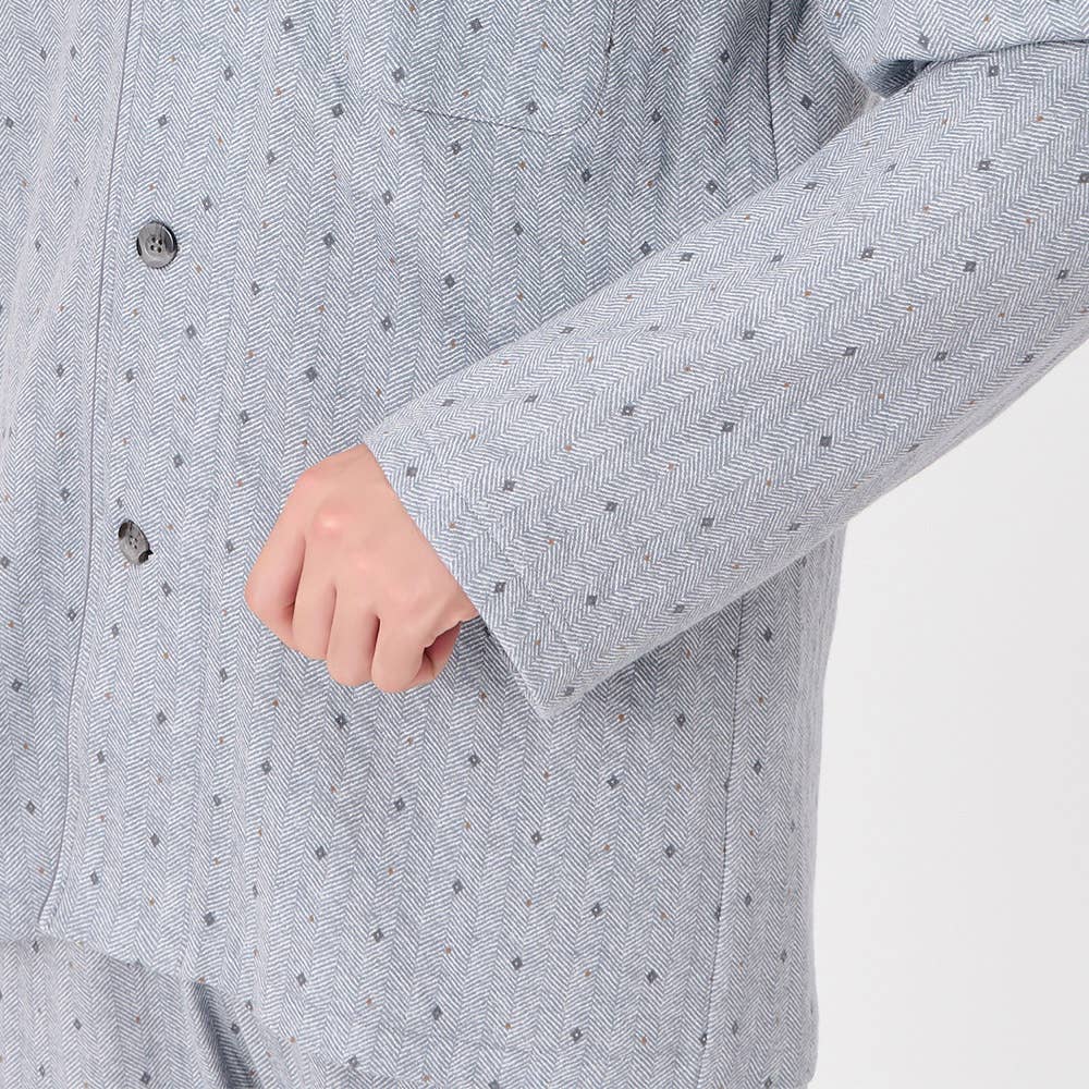 【肌側綿100%】ソフトキルト 長袖長パンツ テーラーパジャマ SG4125EC E3