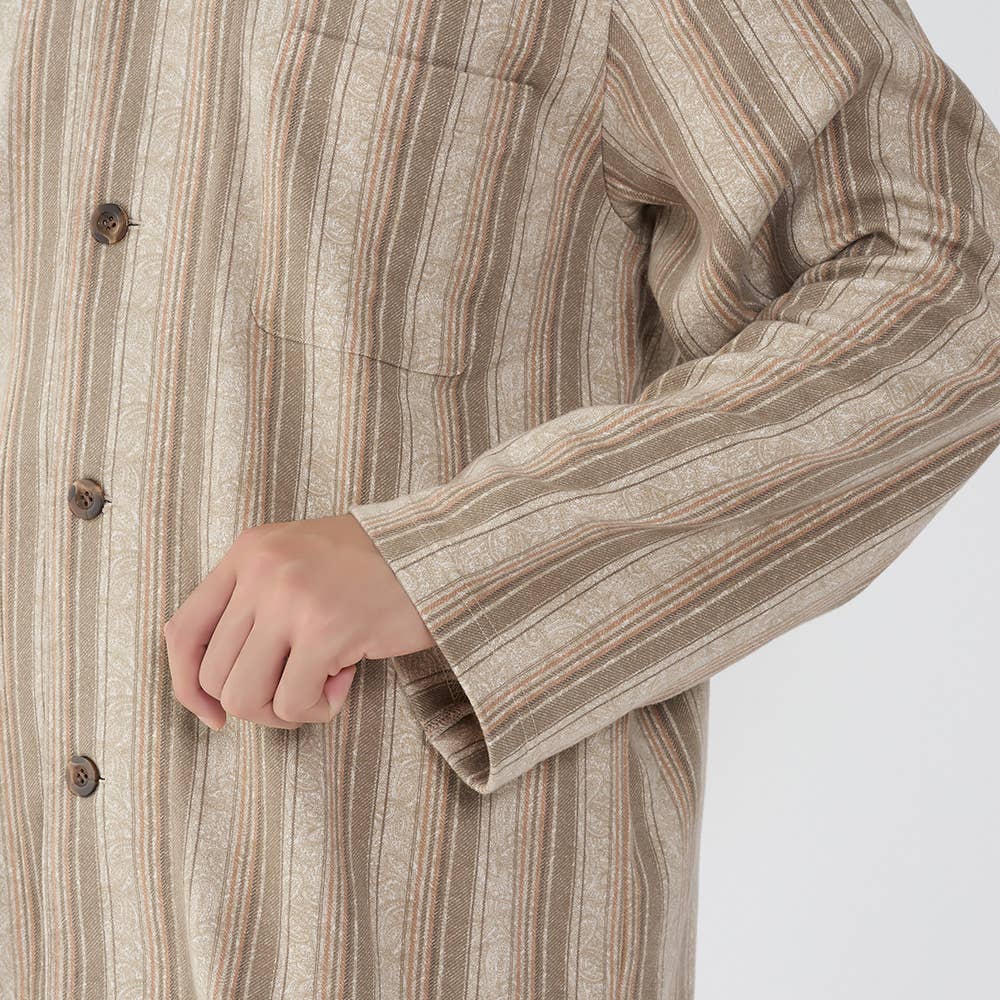 【極暖・綿100%】 厚手スムース 長袖長パンツ テーラーパジャマ【送料無料】 SG4235EC E3