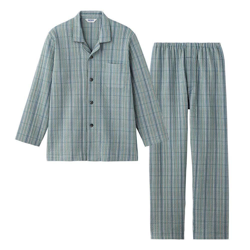 【極暖】 ウルトラバルキー 長袖長パンツ テーラーパジャマ【送料無料】 SG4245 グリーン