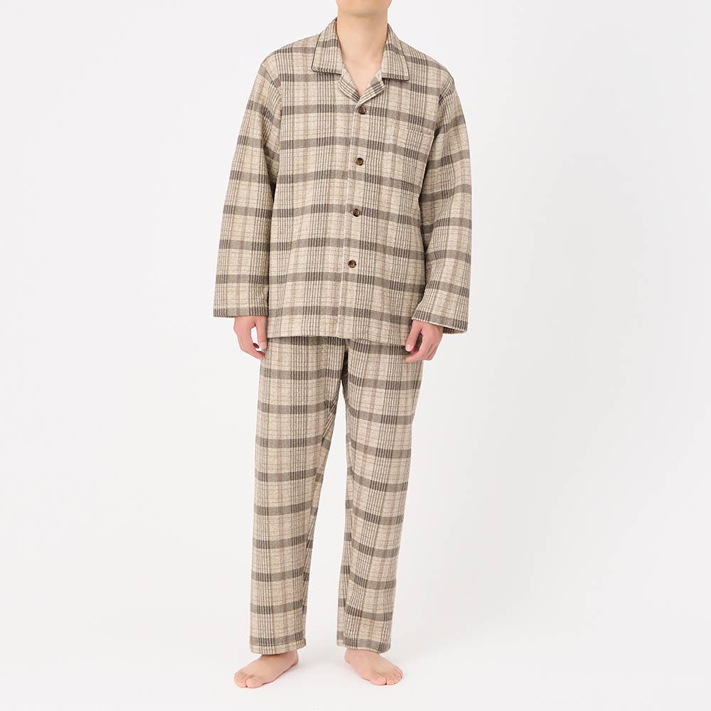 【極暖】スーパーバルキー 長袖長パンツ テーラーパジャマ【送料無料】 SG4255EC ブラウン